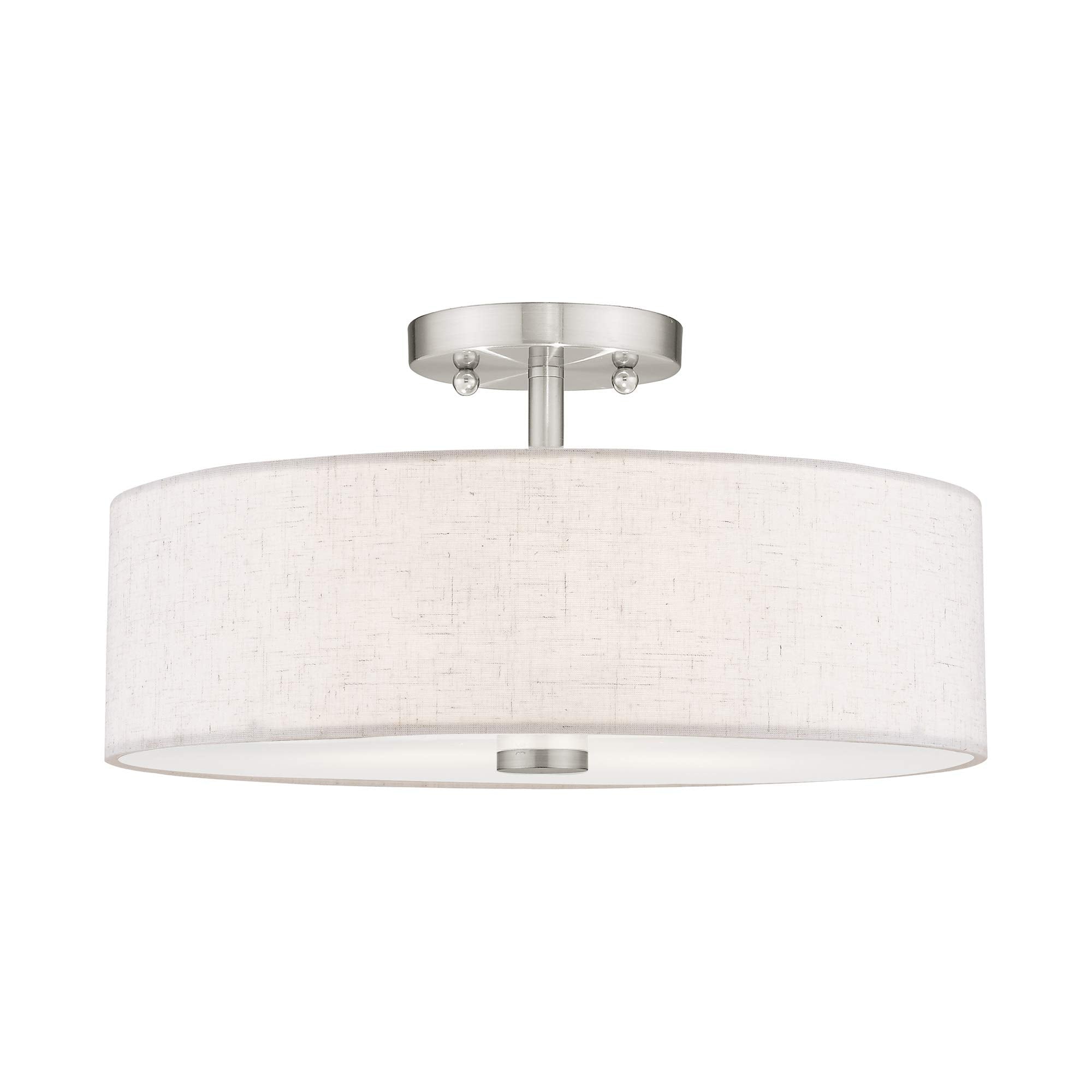 Livex Lighting 52135-91 Meridian 3 Light Brushed Nickel Ceiling Mount