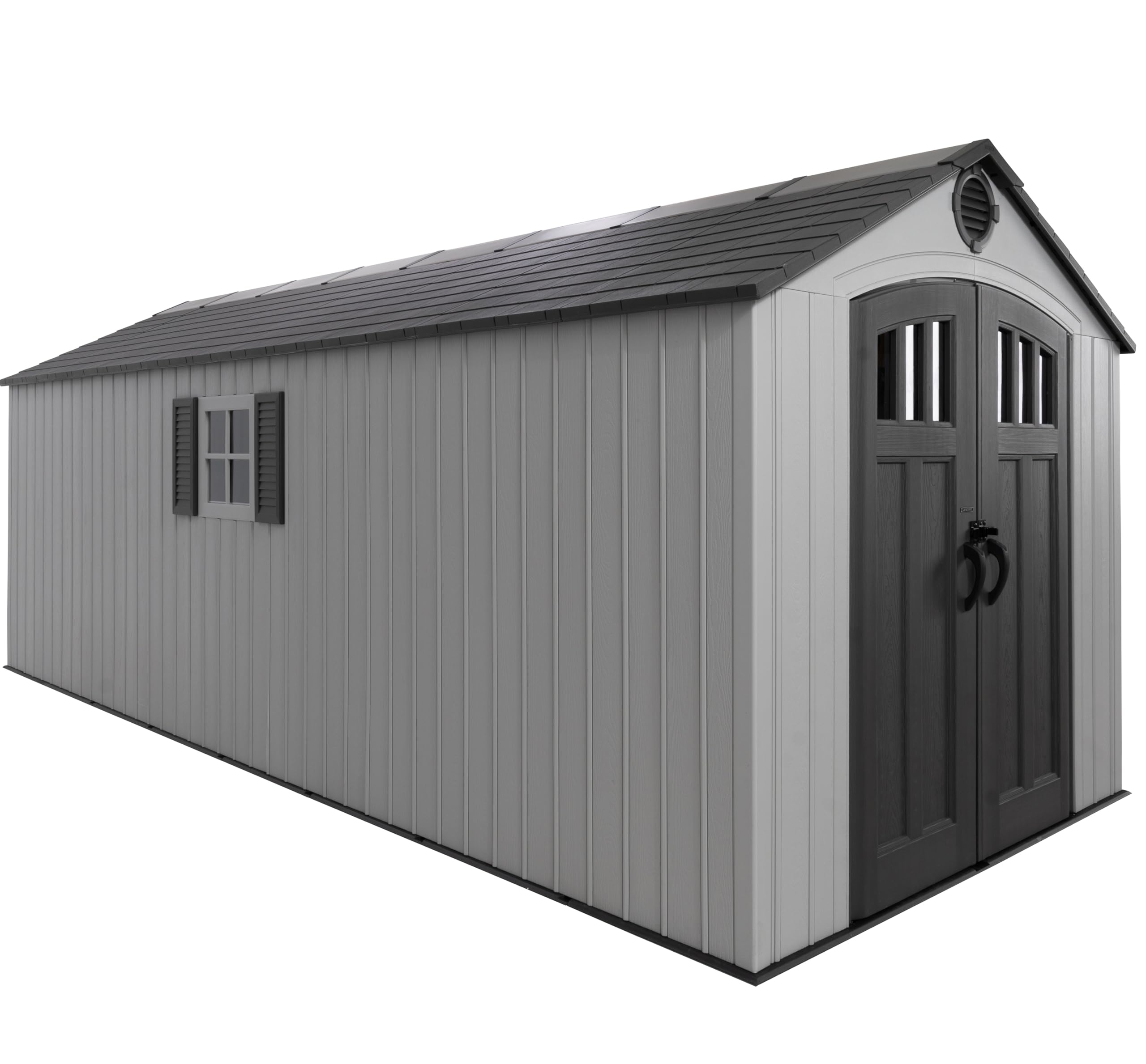 Large Outdoor Storage Shed, 8 x 20 Foot, Gray