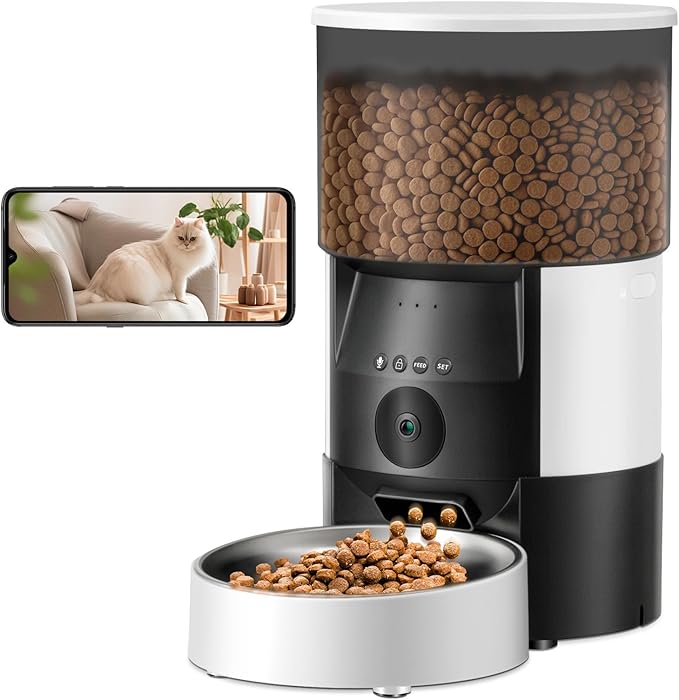 Automatic Cat Feeders - Timed cat Dry Food Dispenser,3L auto pet Feeder for Cats and Dogs