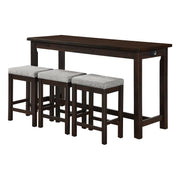 Oreille Bar Table with Stools Set, Modern Console Table with Stools - 4-Piece Set