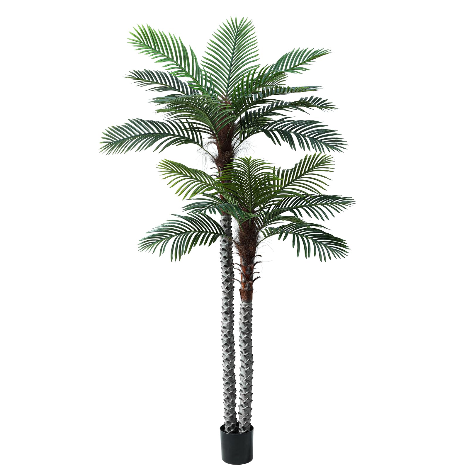 8ft Tall UV Resistant Faux Palm Tree, 96in Artificial Palm Tree Indoor Outdoor