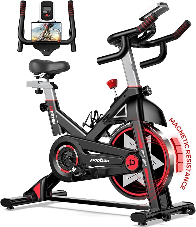 pooboo Stationary Bike for Home Gym, Magnetic Resistance Indoor Cycling Bike