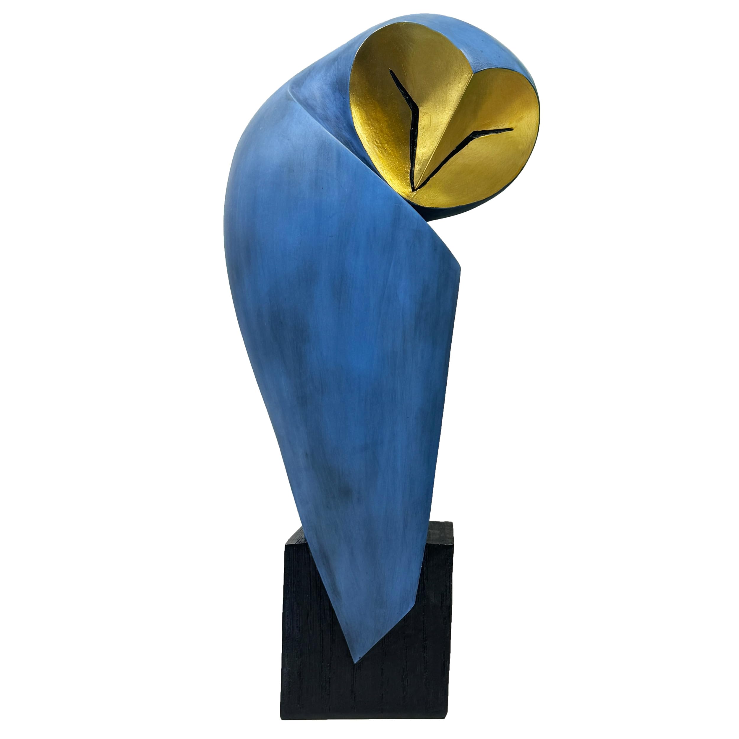 Mid-Century Modern 15 Inch Resin Owl Sculpture - Handmade Vintage Home Decor Statue