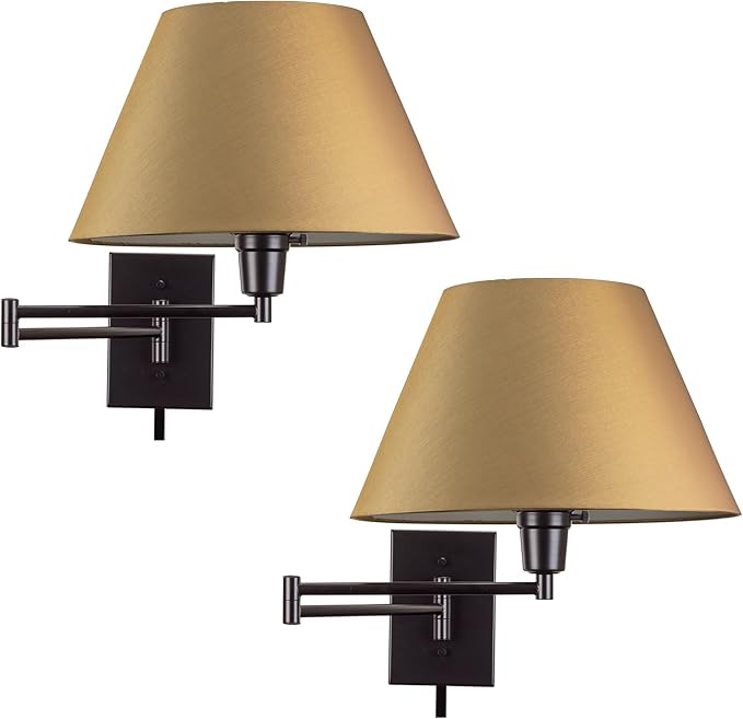 Cambridge 15" Swing Arm Wall Lamp - Plug in/Wall Mount + White