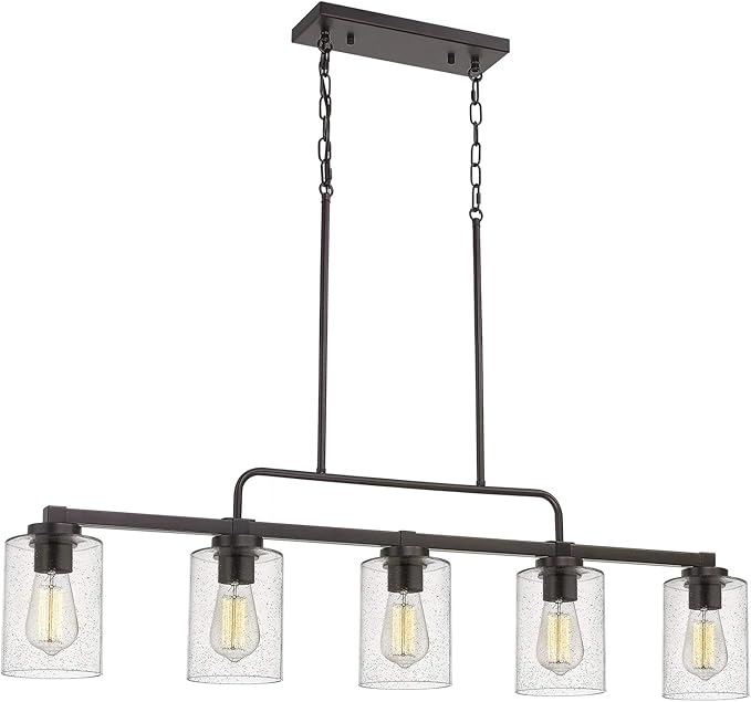 5-Light Kitchen Island Light, 42" Farmhouse Linear Lighting Chandelier