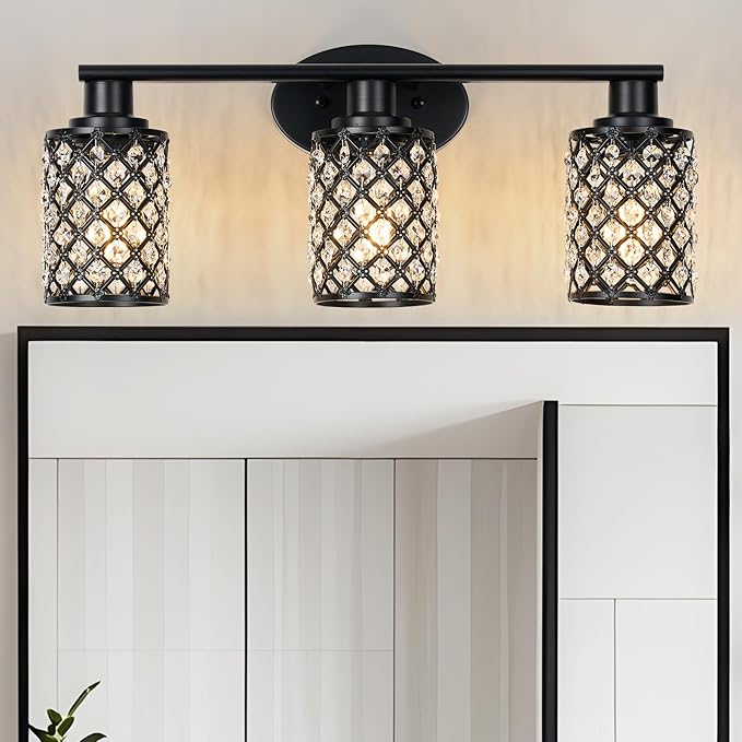 3 Light Bathroom Light Fixtures, Modern Farmhouse Vanity Light