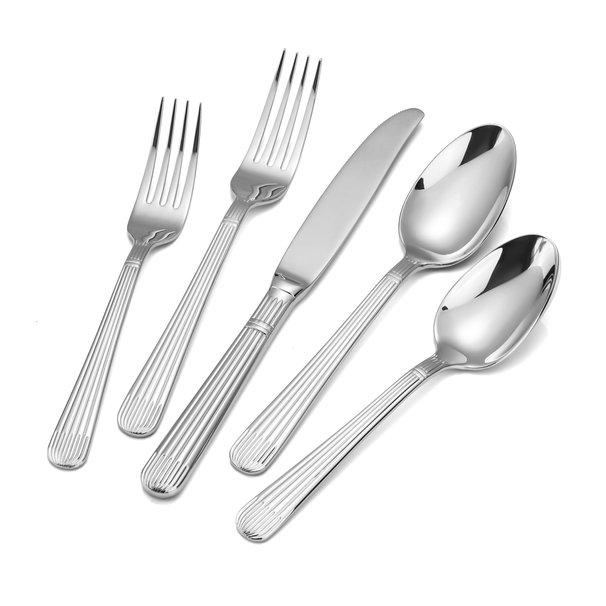 Extra Heavy Duty Flatware for 8, High End Forged Silverware Set, Thick Handle