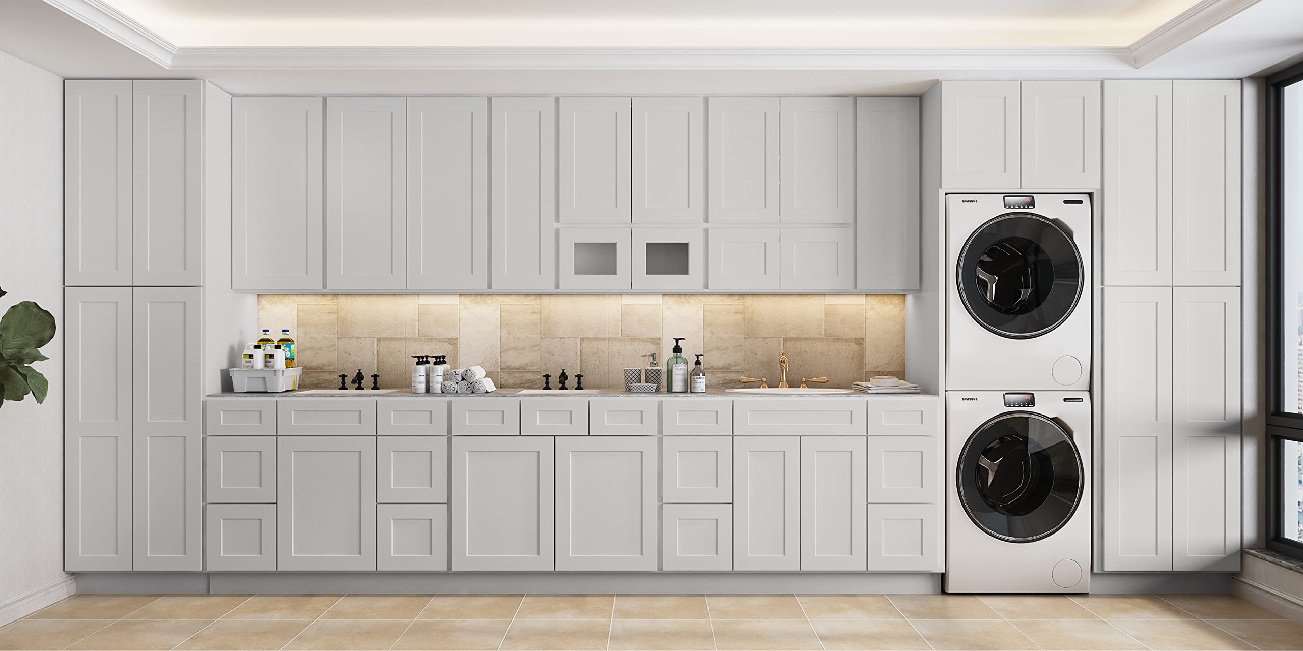 42'' Bathroom Vanity, Single Sink Storage Unit, Large Capacity for Laundry Room, Kitchen