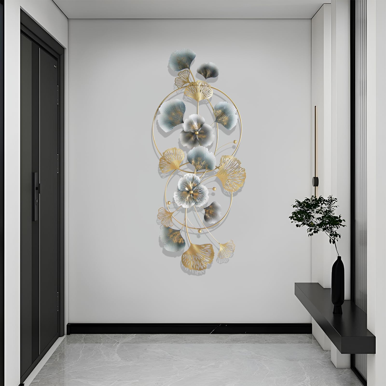 3D Metal Wall Art Decor Gold, 59" Large 3d Wall Decor