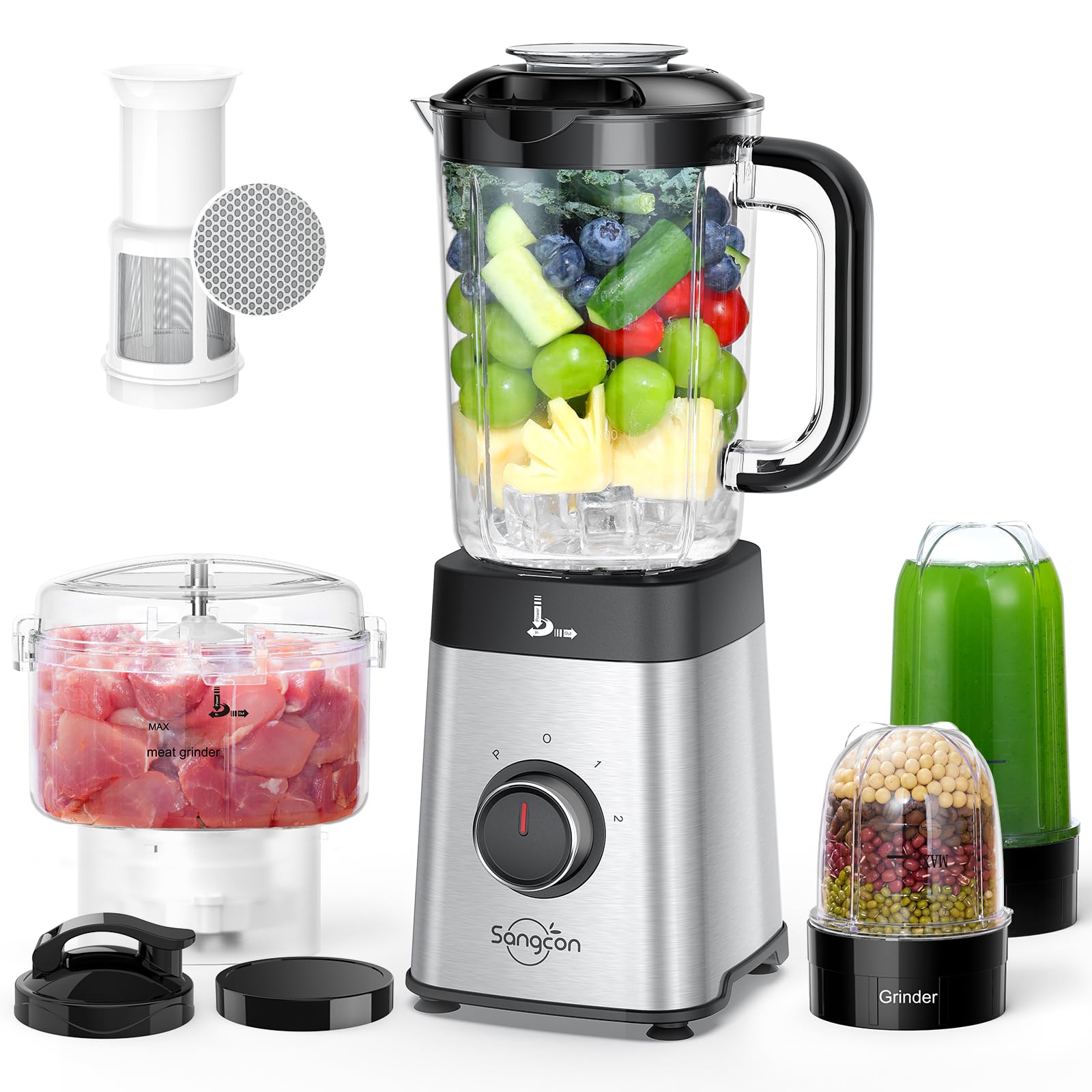Blenders and Food Processor Combo for Kitchen, 5 in 1 Blender for Shakes and Smoothies