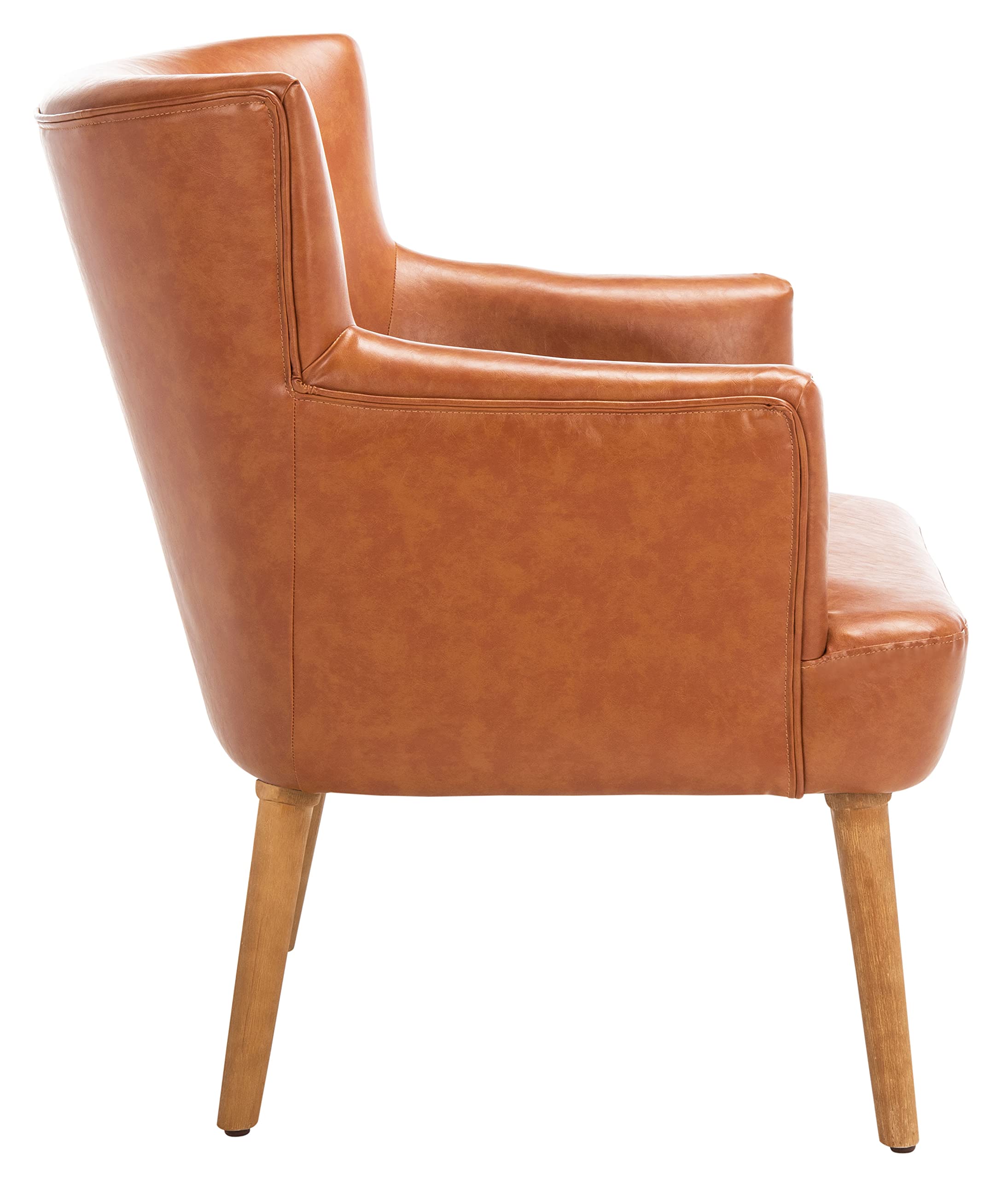Collection Delfino Cognac Faux Leather/Natural Accent Chair