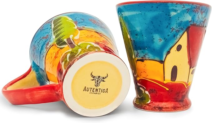Coffee Mugs Set of 2 (14 oz) | Handmade in Spain – Large Capacity – Perfect for Cappuccino