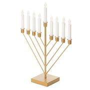 Nine Branch Electric Chabad Judaica Chanukah Menorah with LED Candle Design
