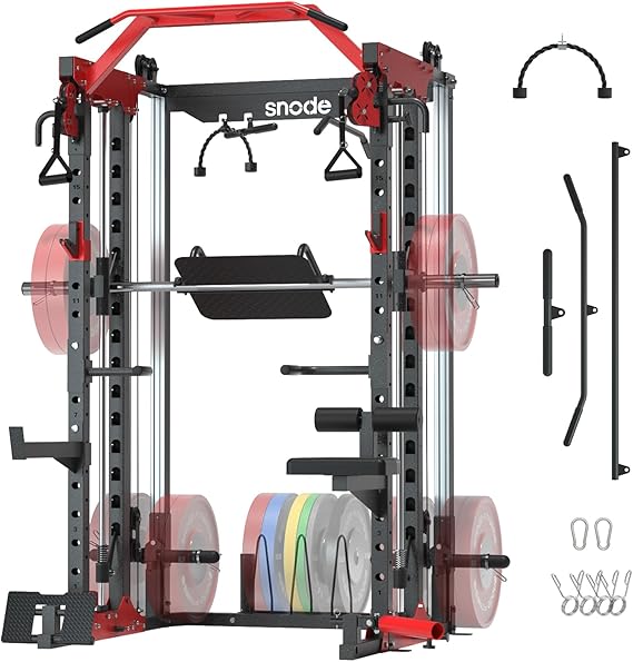 Smith Machine for Home Gym, Power Rack with Cable Crossover, Squat Rack