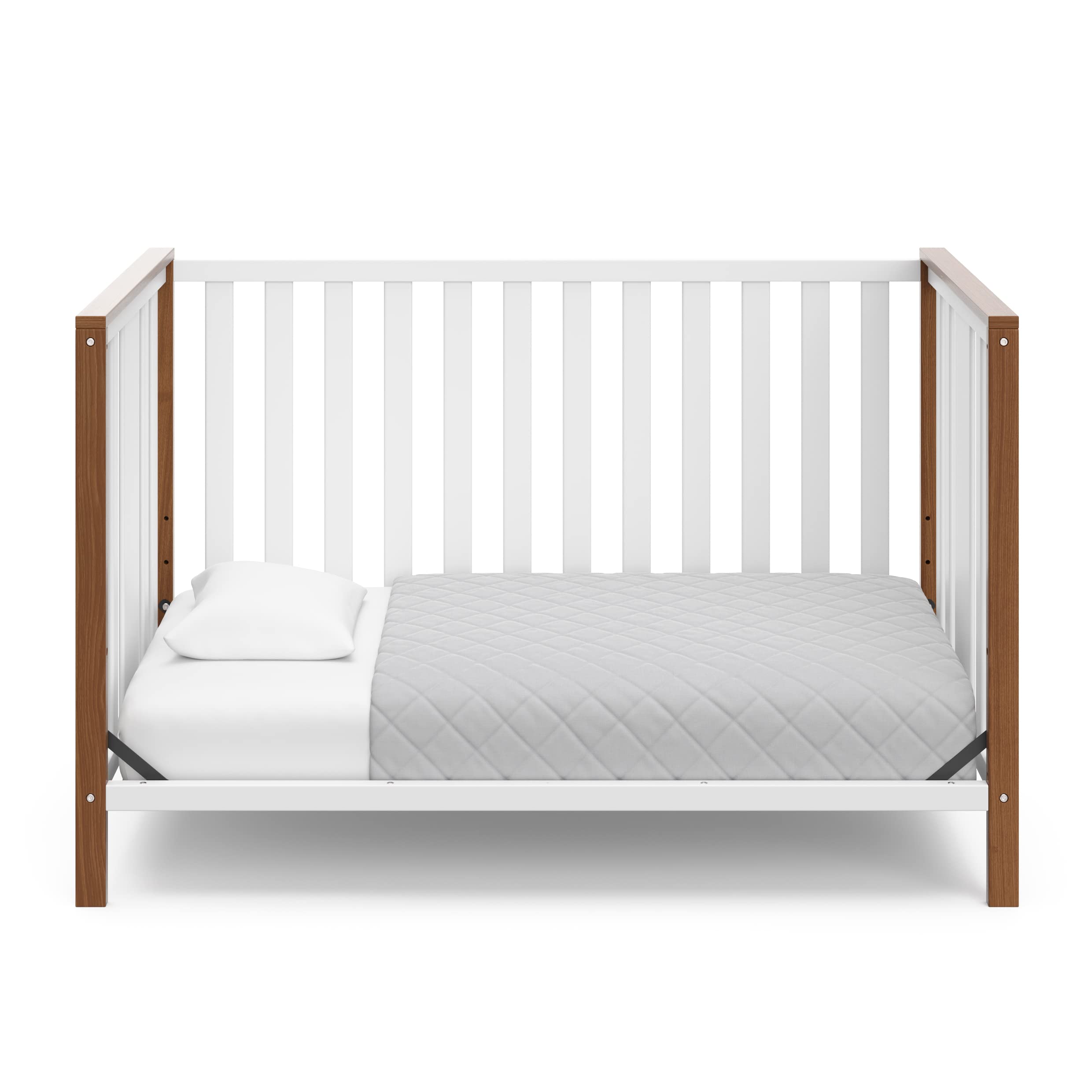 Modern Pacific 4-in-1 Convertible Crib (White with Vintage Driftwood)