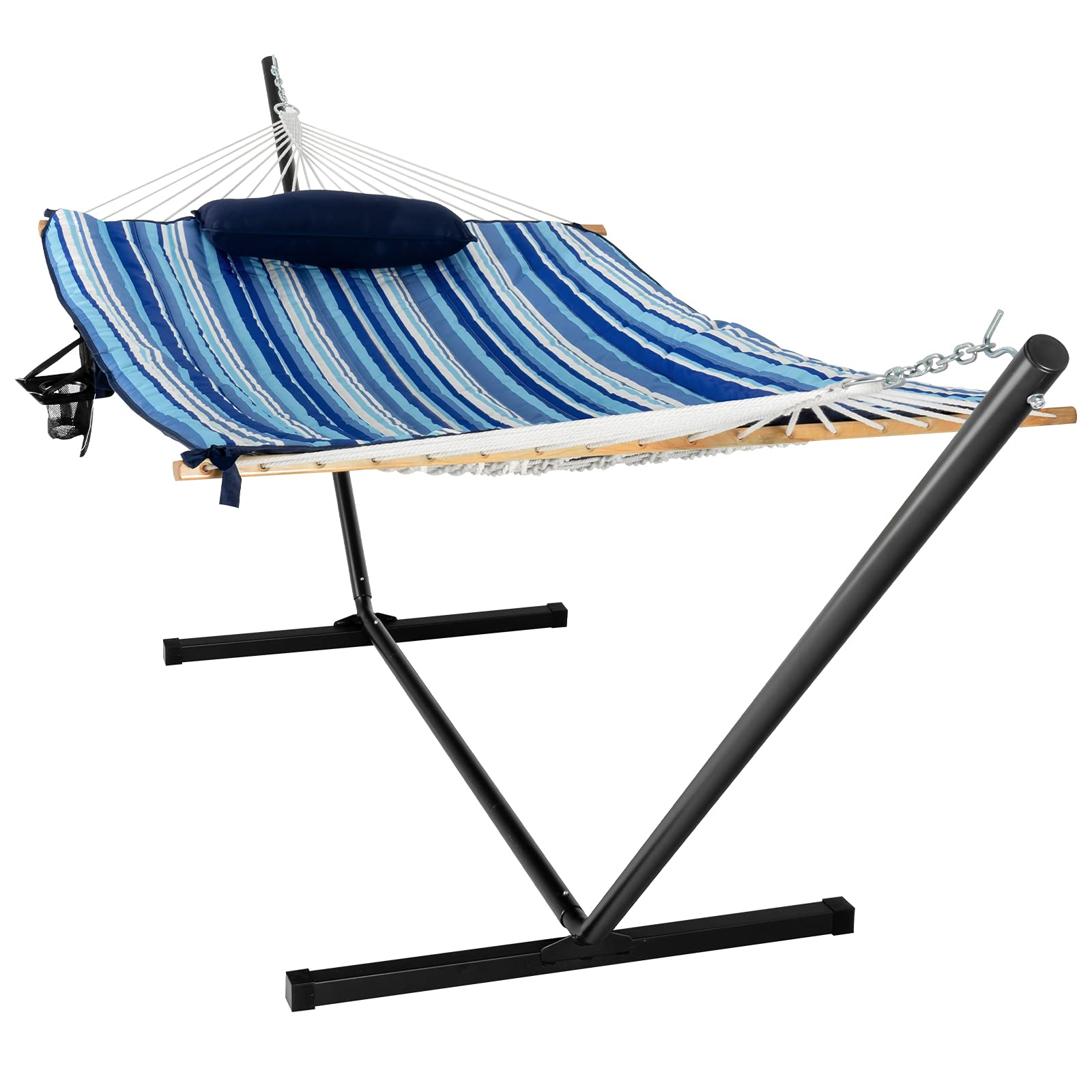 12Ft Hammock with Stand, 2 Person Heavy-Duty Steel Hammock Stand