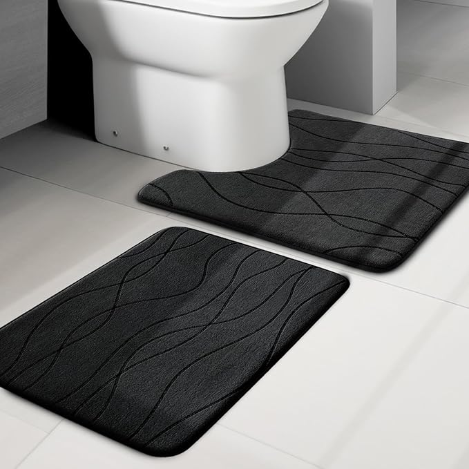 Memory Foam Bathroom Rug Sets 3 Piece