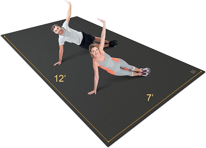 Extra Wide Large Exercise Mat 12'x7'/10'x7/8'x7(7mm), Thick Workout Mats
