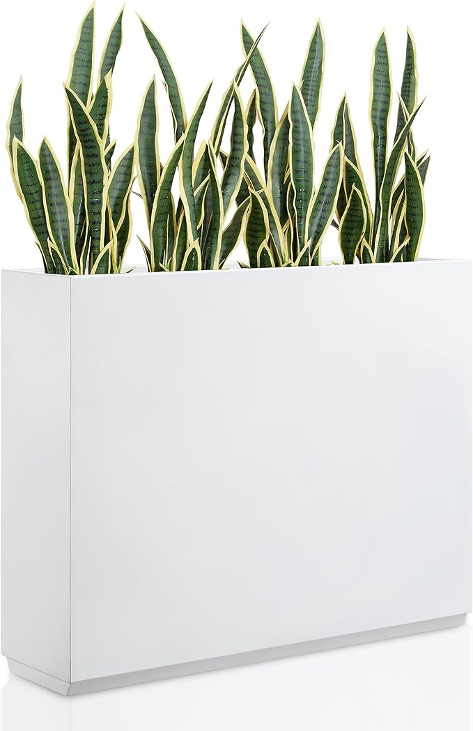 Metallic Heavy Planter for Outdoor Plants, 38Lx10Wx30H Inches Tall and Long Metal