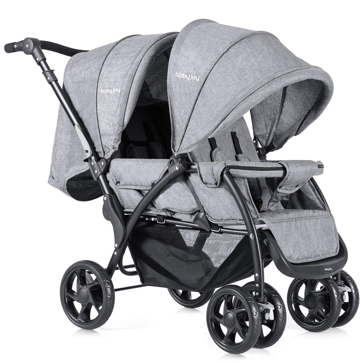 Double Stroller - Foldable Lightweight Twin Stroller with Tandem Seating