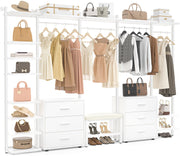 8FT Closet Organizer with 6-Drawers, 96'' Wood Organizer with Storage