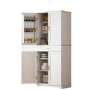 Modern Kitchen Pantry Storage Cabinet, White, Large (71" H x 30" W x 15.74" D)