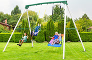 99.5' Tall Swing Sets for Backyard with Platform Swing, Heavy Duty Metal Swingset