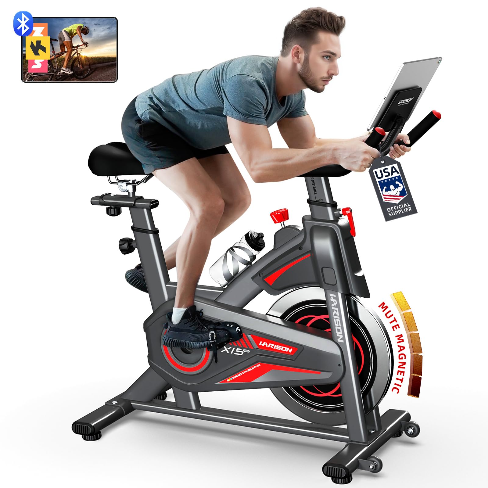 Stationary Bike for Home 350 lb Weight Capacity, Magnetic Workout Bike