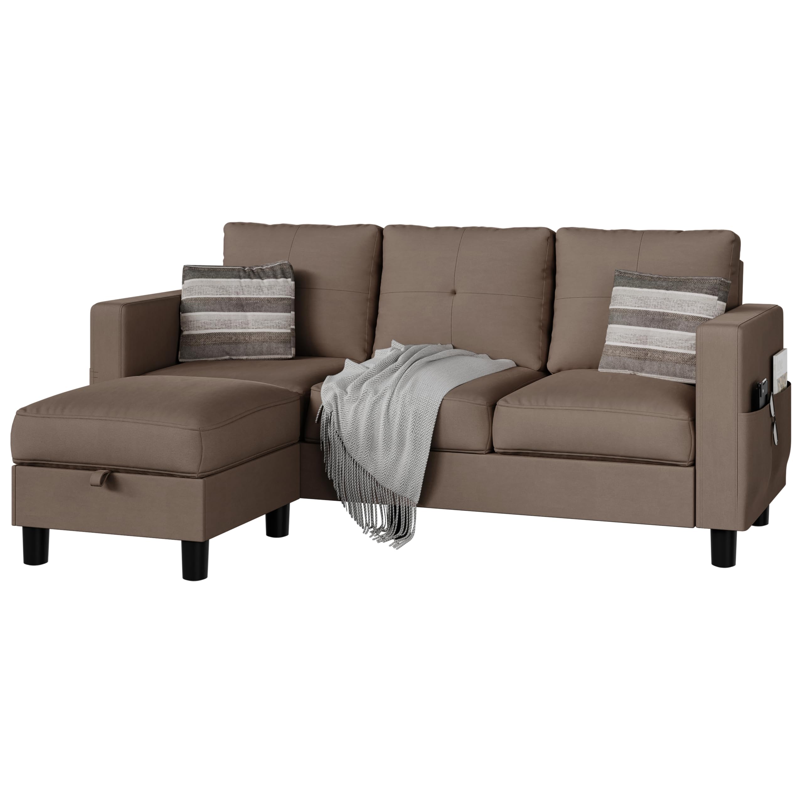 Sectional Couches for Living Room, Small L Shaped Couch Sofa with Ottoman