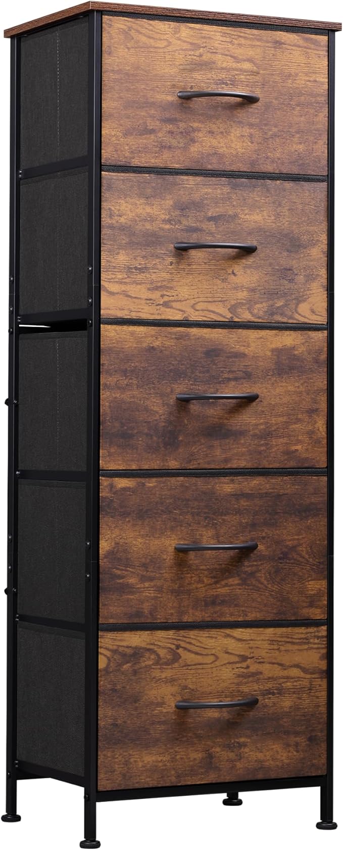 Fabric Dresser, 5-Drawer Tall Dresser for Bedroom, Storage Organizer with Fabric Bins