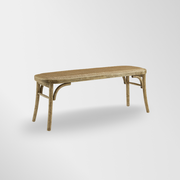 Hank Natural Bentwood Bench with Natural Woven Rattan Seat