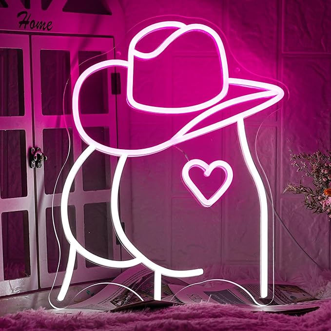 Cowboy Hat Neon Sign Howdy Cowboy Neon Signs Cool LED Neon Lights Dimmable Neon