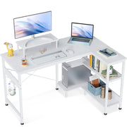 47 Inch Small L Shaped Computer Desk with Reversible Storage Shelves