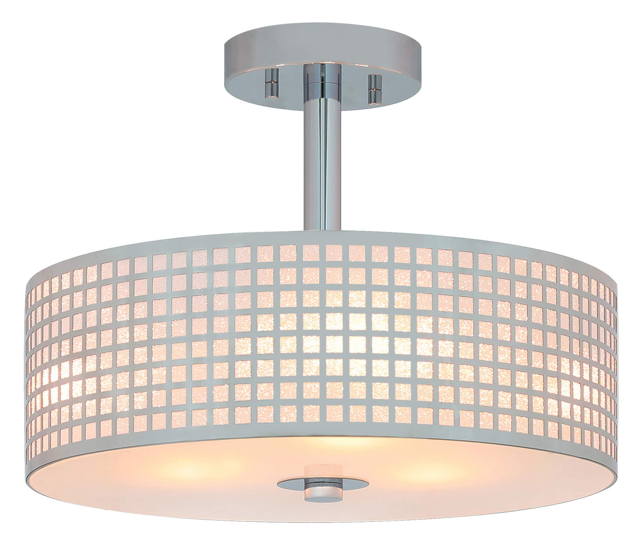 Flush Mount Ceiling Light, 15 inch Modern Chrome Ceiling Light Fixture 3-Light