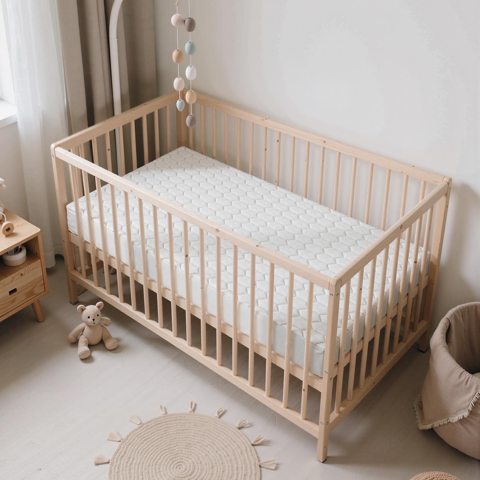 2 Pack Waterproof Crib Mattress Protector, 52''x28'' Baby Crib Mattress Cover