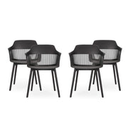 Knight Home Ladonna Outdoor Dining Chair (Set of 4), Black