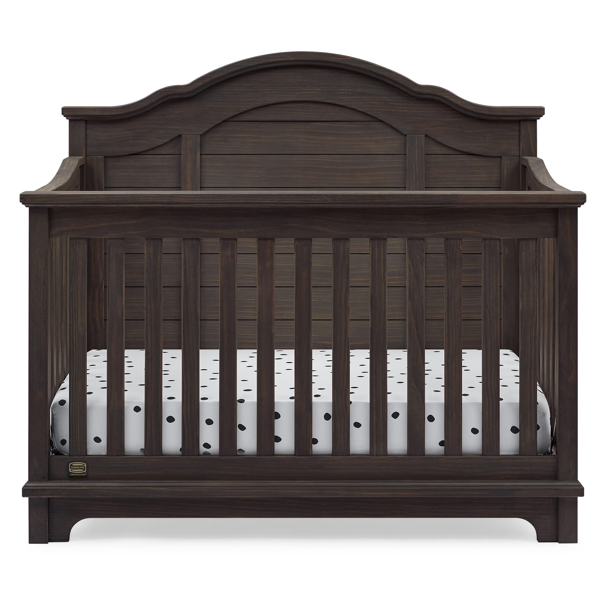 6-in-1 Convertible Crib with Toddler Rail, Rustic Grey