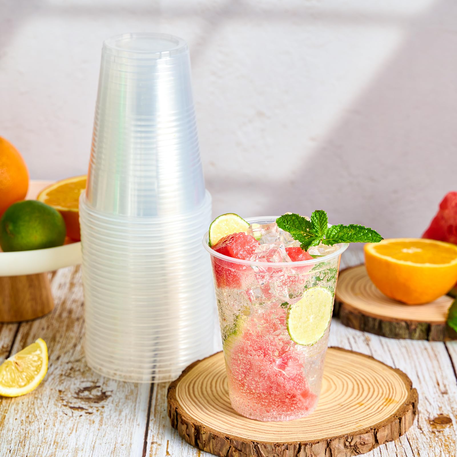 1000 Pack 16oz Plastic Cups,Disposable Clear Drinking Cups