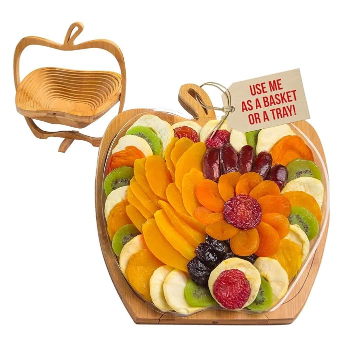 Dried Fruit and Nut Gift Basket, Healthy Assorted Natural Snack Gift Tray