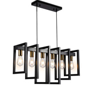 Modern Kitchen Island Light Pendant Chandelier 6-Light Ceiling Light Industrial Pendant Lighting