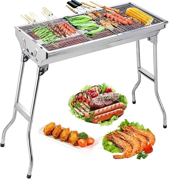 Barbecue Grill Portable BBQ Charcoal Grill Smoker Grill for Outdoor Cooking Camping