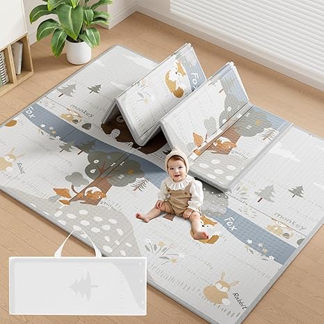 Baby Play Mat, 59x59inch Play Mat, 0.4 in Thick Waterproof Playmat for Babies,Kids