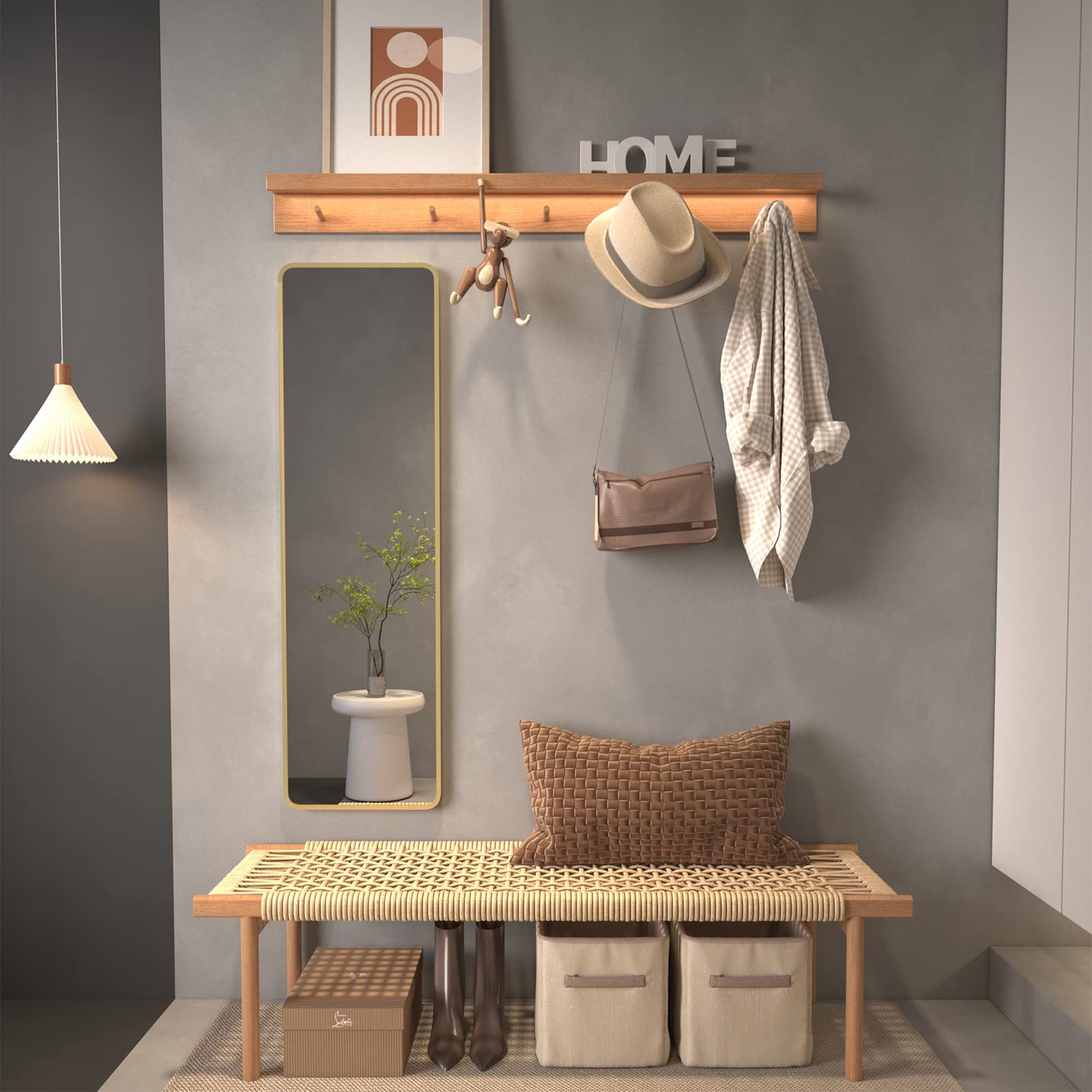 47"x14" Gold Full Length Mirror Aluminum Framed