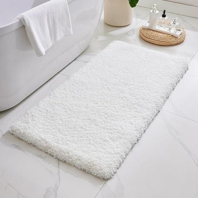 Pink Bathroom Rugs 48" × 24" Non Slip & Super Absorbent Extra Thick Soft