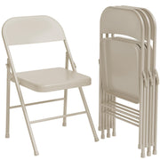 Folding Chairs Set of 4, Foldable Chairs with Metal Frame Hold Up to 350 Pounds