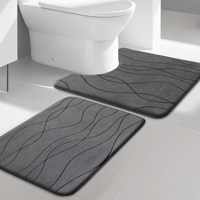 Memory Foam Bathroom Rug Sets 3 Piece