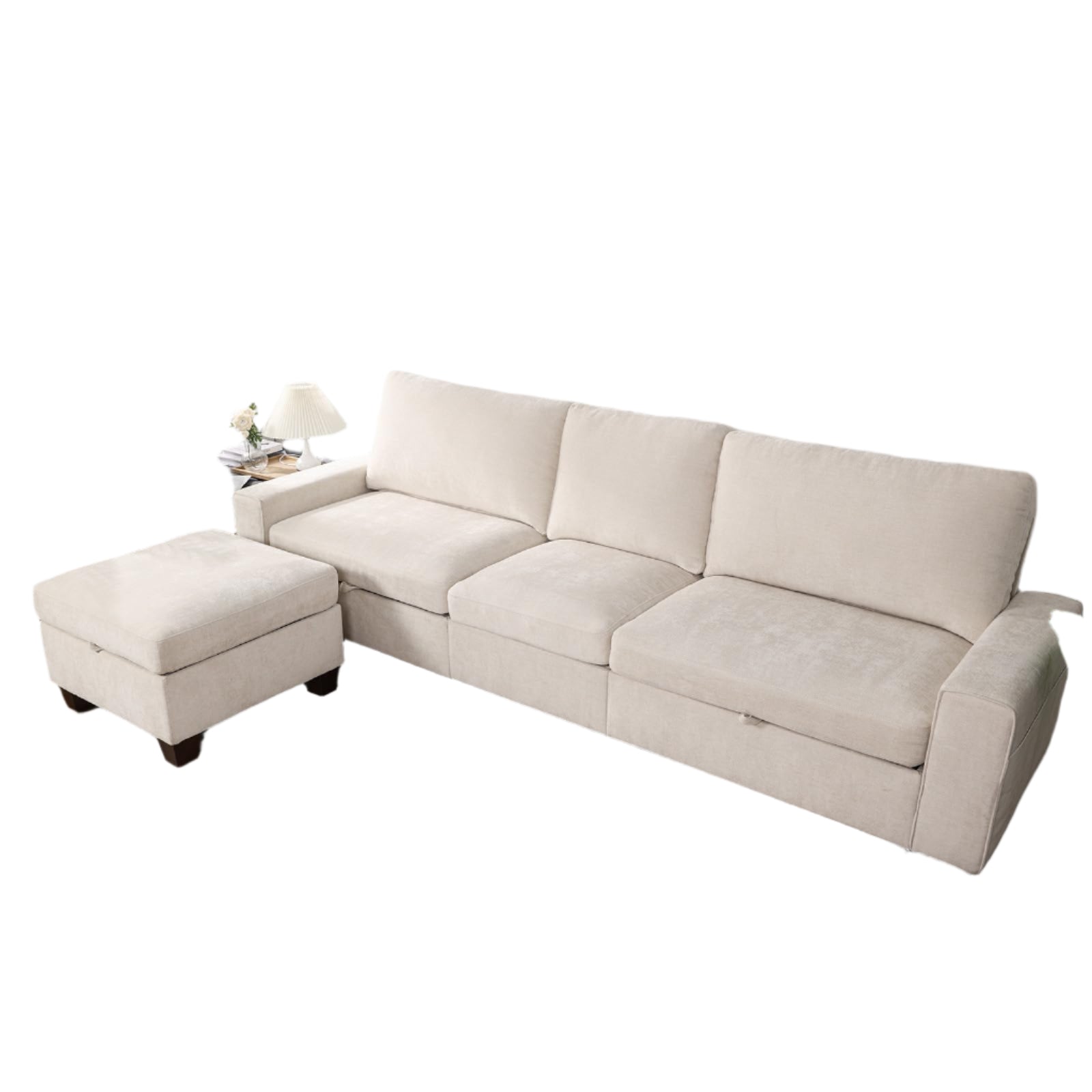 112“ Convertible Storage Sectional Sofa,L Shaped Couch