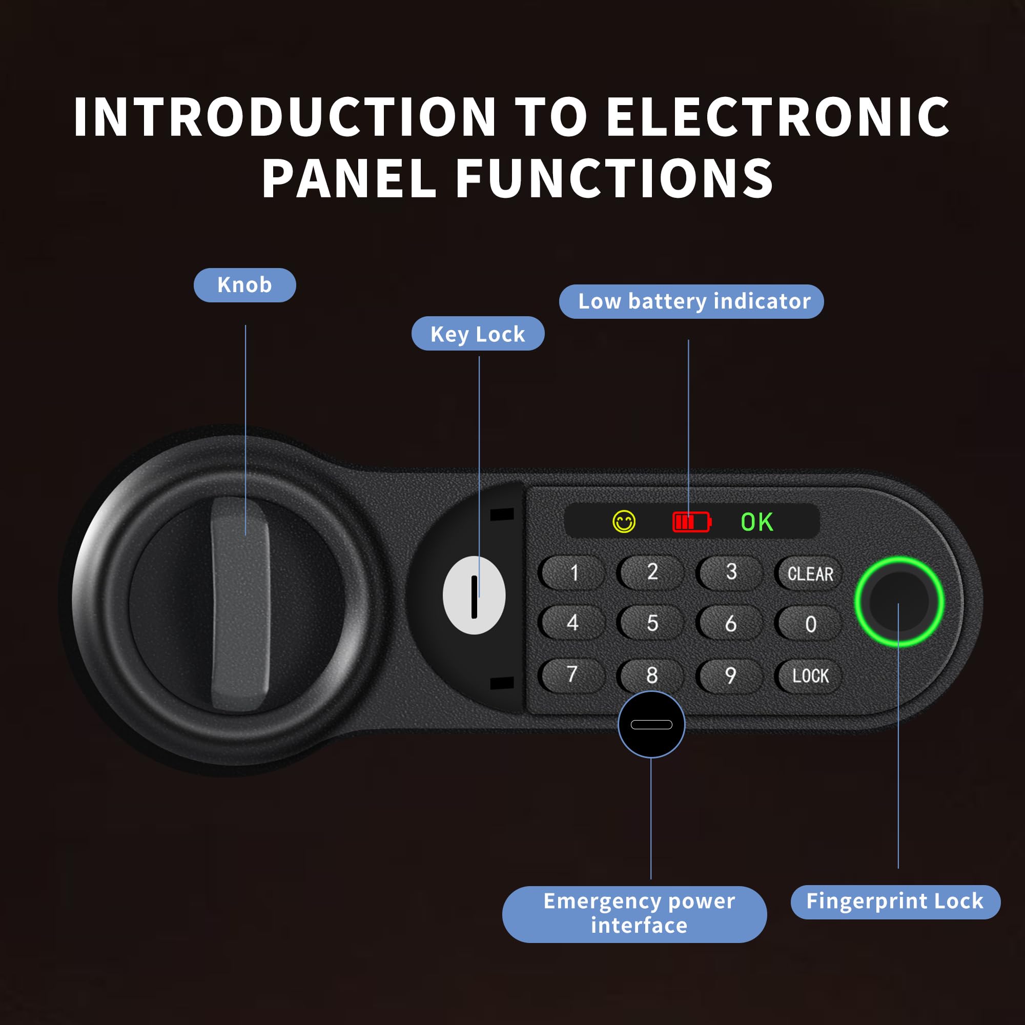 HSGCJS Fingerprint Safe - 1.2 Cubic Feet,Biometric Fingerprint Home Safe Box with Digital Keypad,Security Safe with Induction Light and Leather, Money Box for Jewelry Cash Document Valuables
