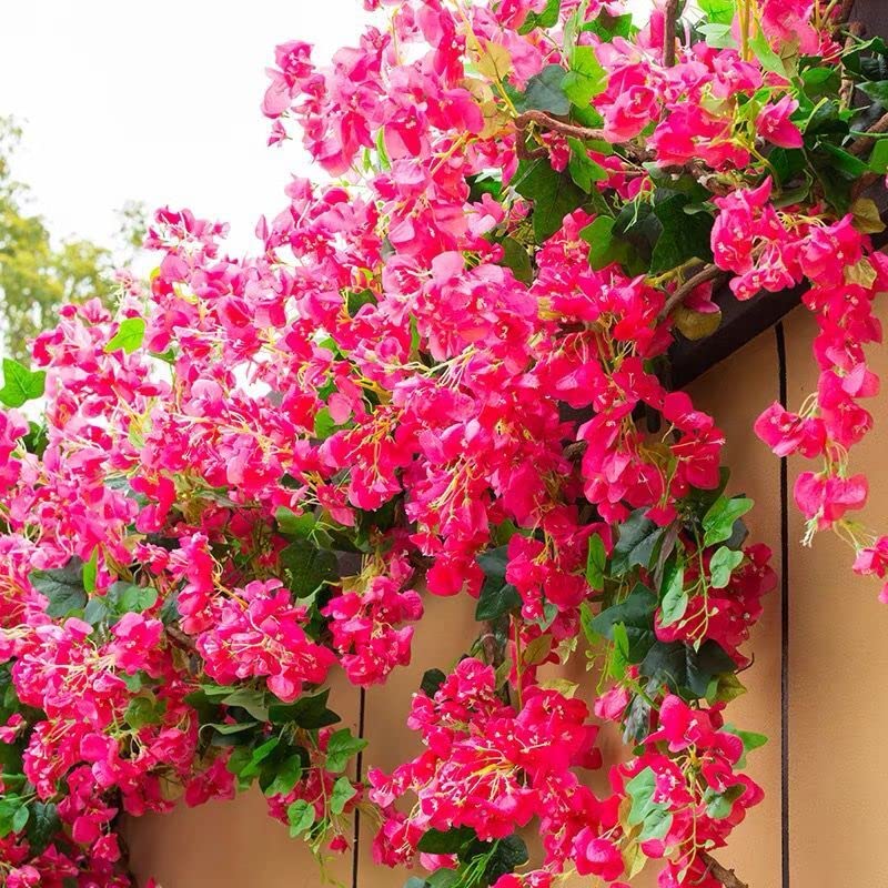 40Pcs in Bulk Artificial Bougainvillea Silk Flowers Branches Long Plant Stems 45"