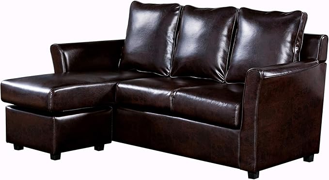 Glouster Modern Fabric Upholstered 3-Seater 72 in. Sectional for Living Room